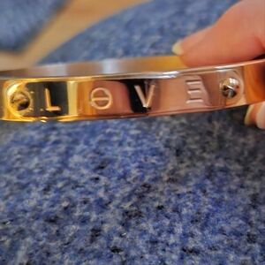 *2/15$*Titans LOVE engraved rose gold tone steel bangle